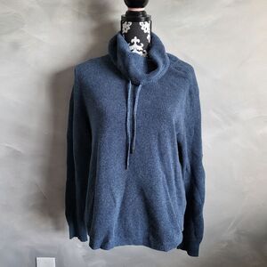 Lauren Ralph Lauren Blue Turtleneck Knit Jumper Sweater Lightweight Sz XL Cotton